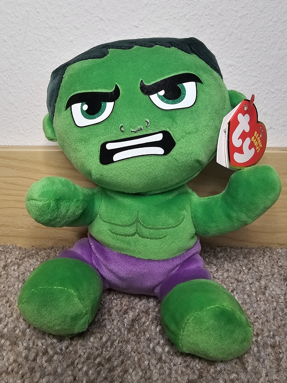 Ty Plush Hulk Beanie - Green with Purple Shorts